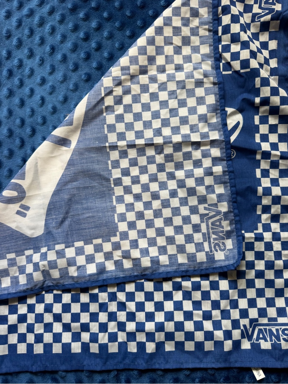 Vans Blue and White Checkerboard 'Off The Wall' Bandana - Picture 3 of 3